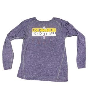 Adidas nba lakers basketball purple long sleeve shirt